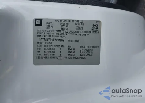 2013 GMC Sierra 1500 Sle из США, поврежденный, VIN 1GTR1VE01DZ284962